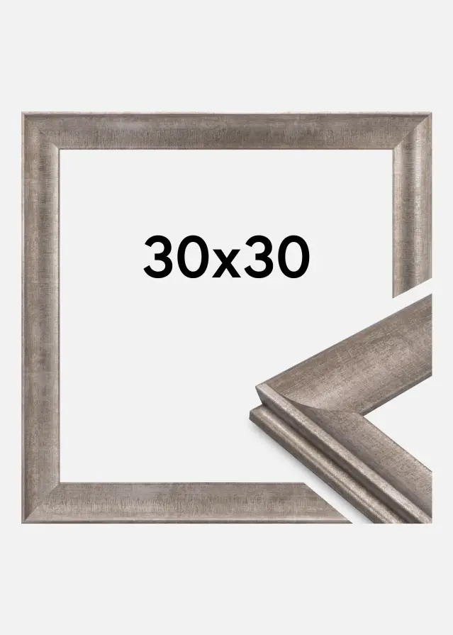 Moldura Conca Vidro acrílico Prata 30x30 cm