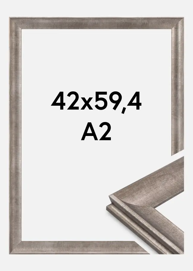 Moldura Conca Vidro acrílico Prata 42x59,4 cm (A2)