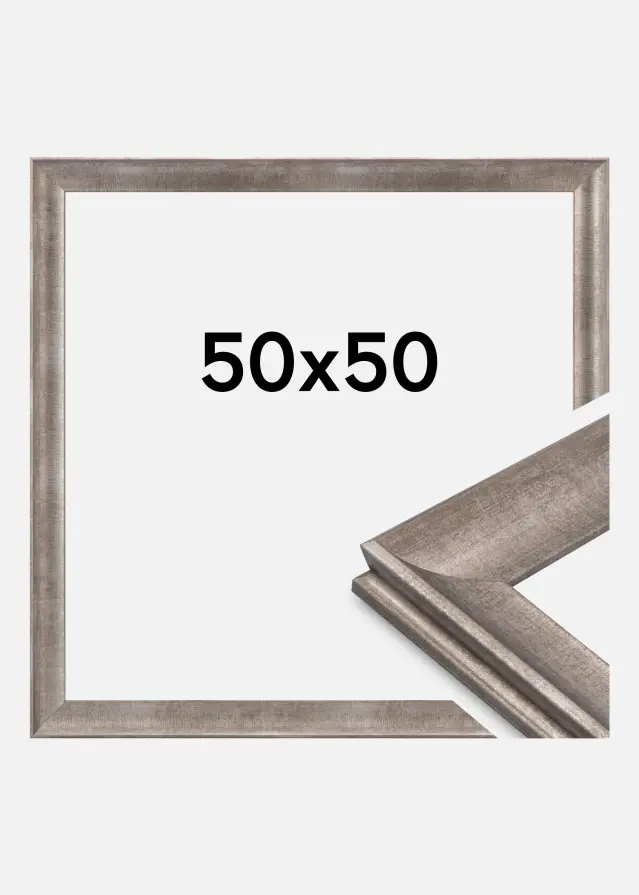 Moldura Conca Vidro acrílico Prata 50x50 cm