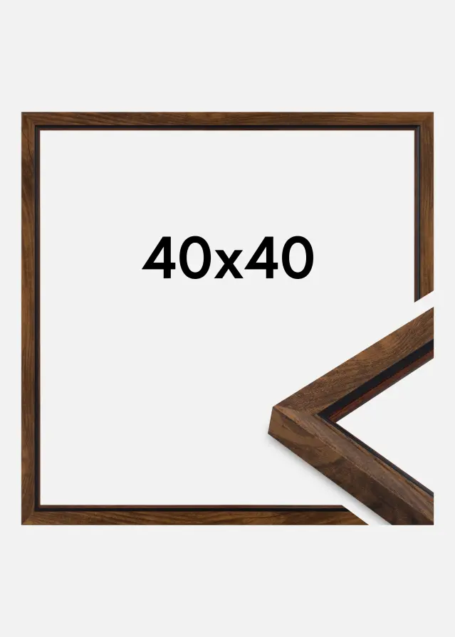 Moldura Obsidian Vidro acrílico Nogueira 40x40 cm