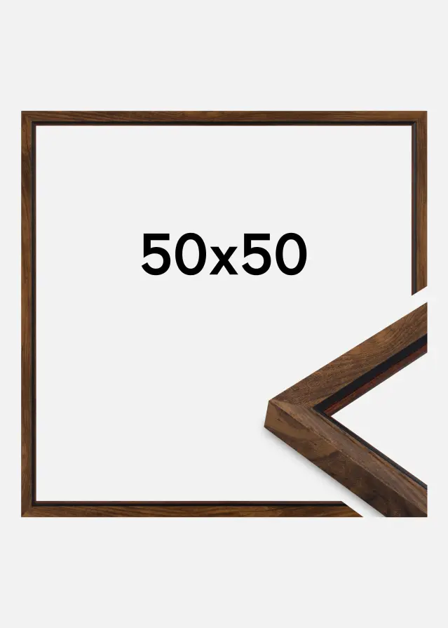 Moldura Obsidian Vidro acrílico Nogueira 50x50 cm