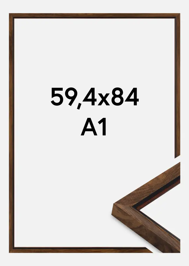Moldura Obsidian Vidro acrílico Nogueira 59,4x84 cm (A1)