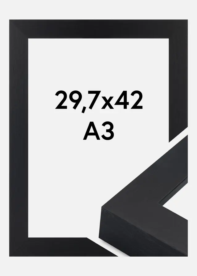Moldura Wells Vidro acrílico Preto 29,7x42 cm (A3)