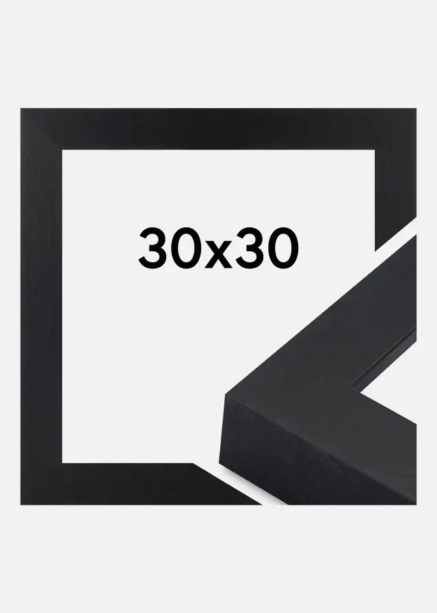 Moldura Wells Vidro acrílico Preto 30x30 cm