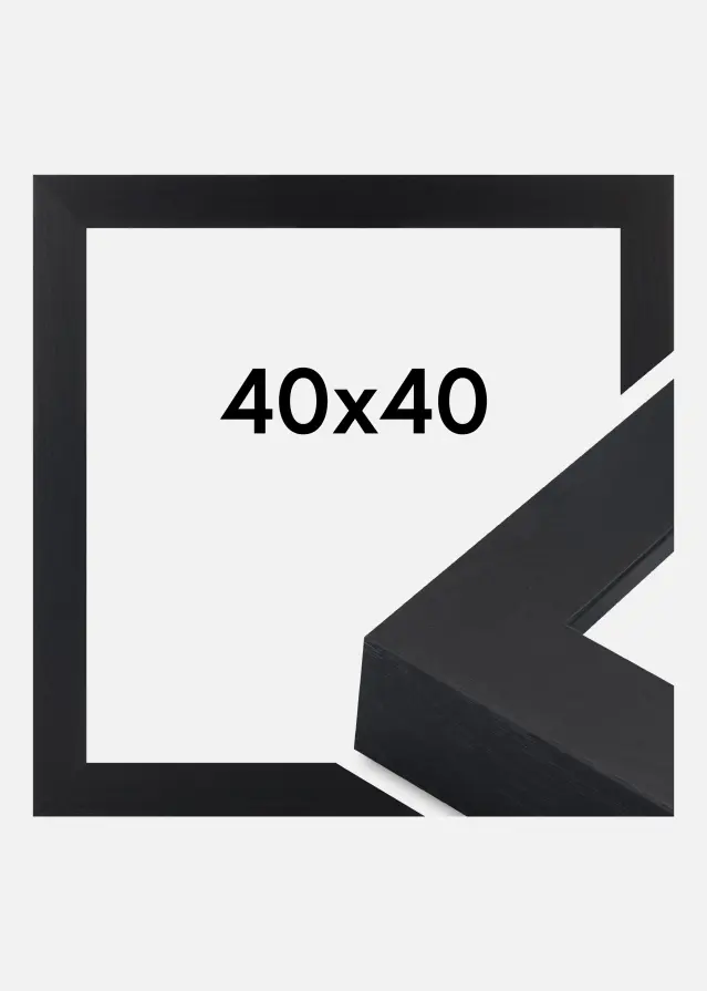 Moldura Wells Vidro acrílico Preto 40x40 cm