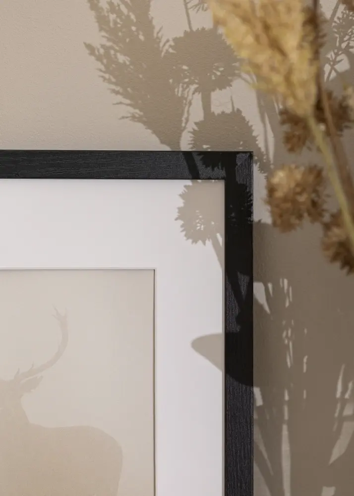 Moldura Stilren preto carvalho 60x80 cm - passe-partout Branco 52x72 cm