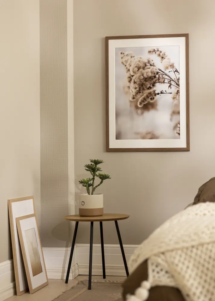 Moldura Stilren frio marrom 70x100 cm - passe-partout Branco 59,4x84 cm