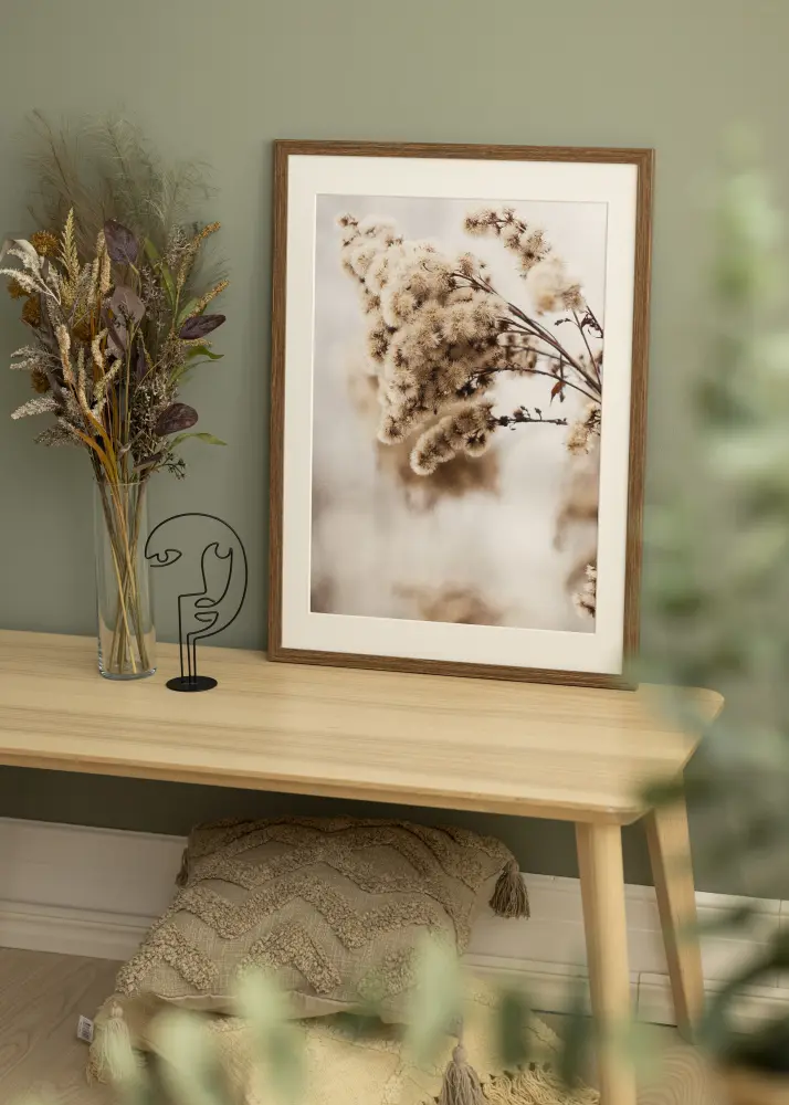 Moldura Stilren frio marrom 70x100 cm - passe-partout Branco 59,4x84 cm