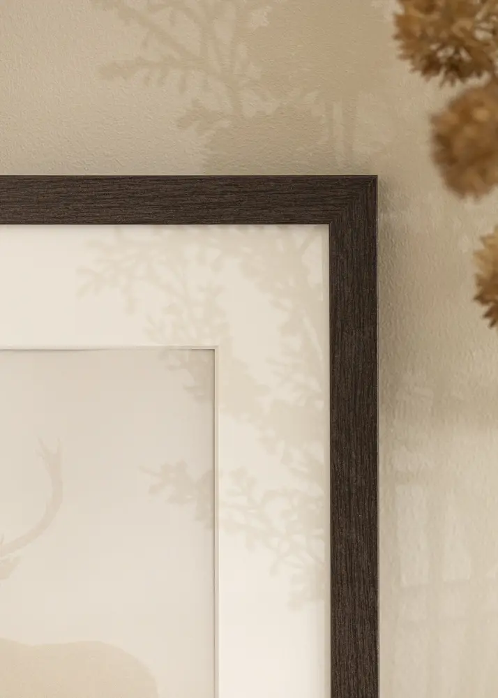 Moldura Stilren Wenge 40x50 cm - passe-partout Branco 29,7x42 cm