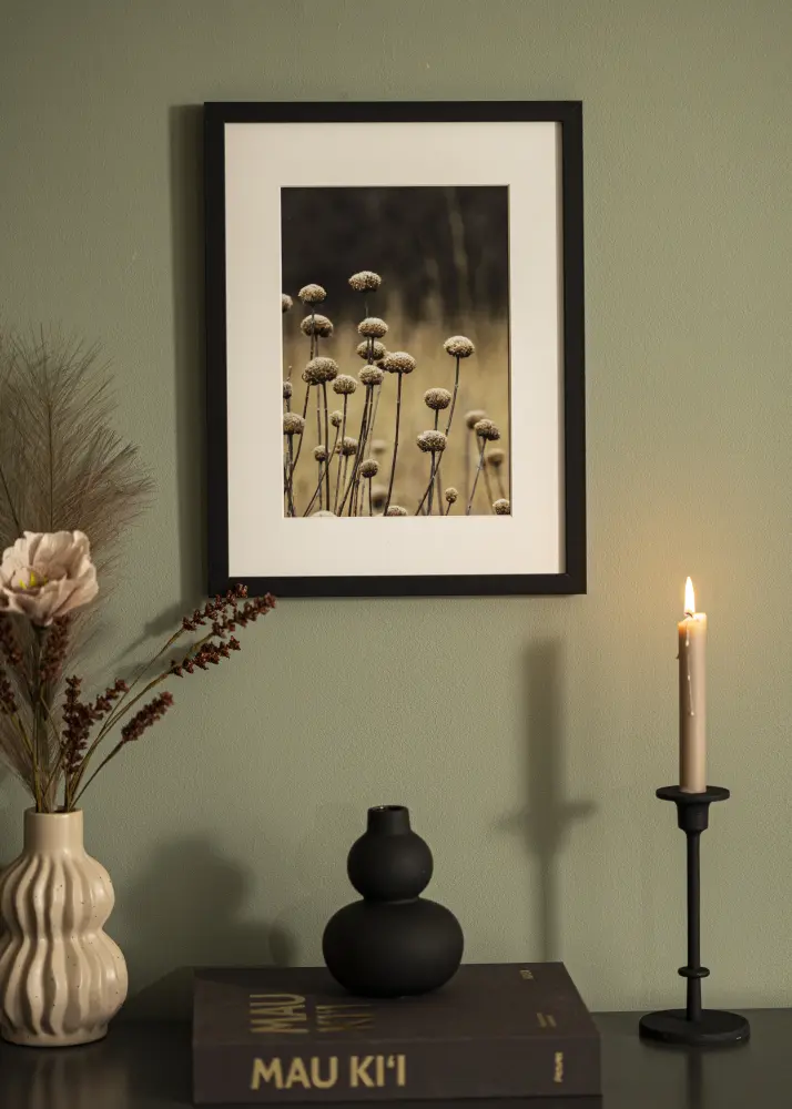 Moldura Selection Preto 45x80 cm - passe-partout Branco 33x70 cm