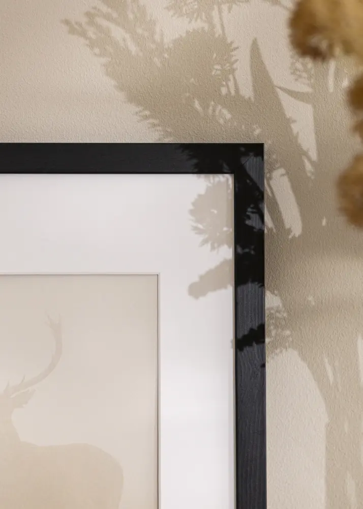 Moldura Stilren Preto 43,2x61 cm - passe-partout Branco 33,5x50 cm