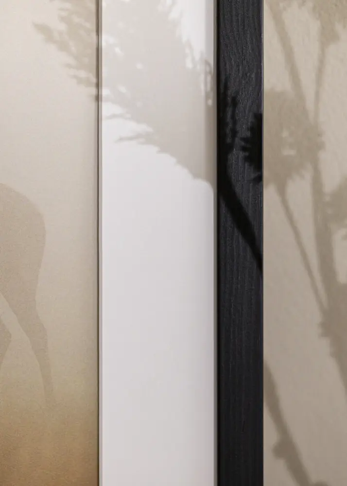 Moldura Stilren Preto 43,2x61 cm - passe-partout Branco 33,5x50 cm