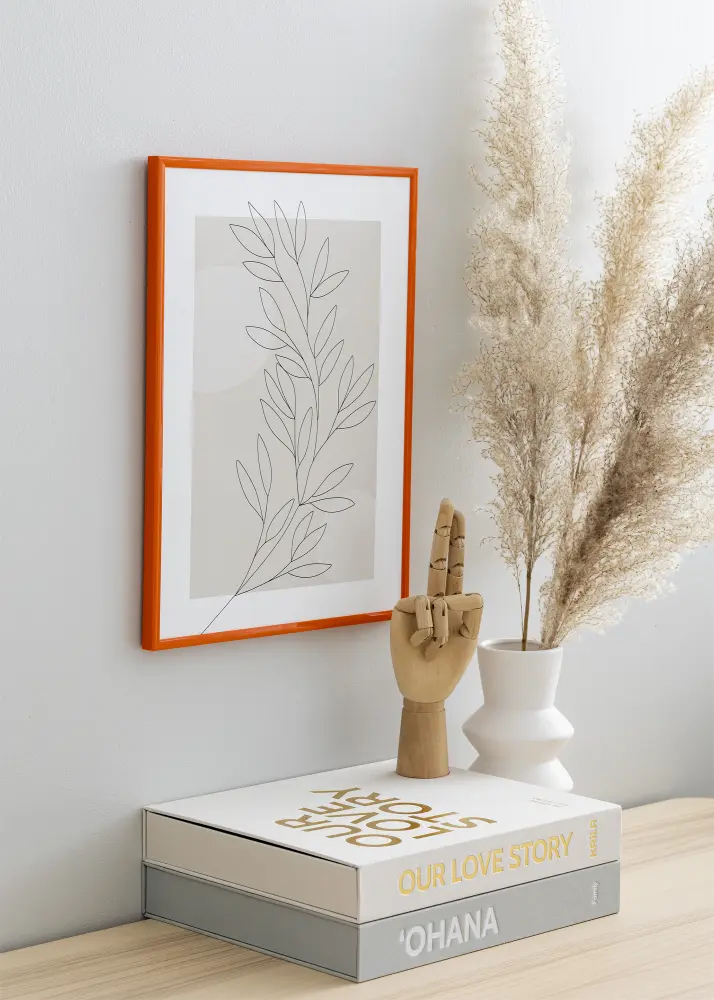 Moldura New Lifestyle Laranja 40x50 cm - passe-partout Branco 29x39 cm