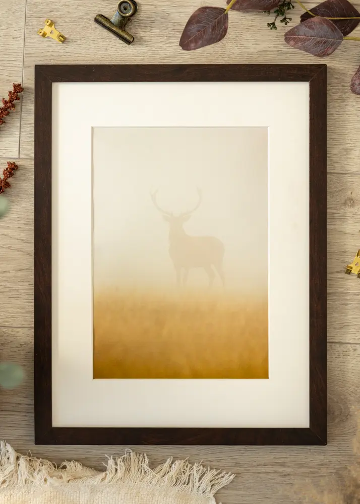 Moldura BGA Classic Noz 70x70 cm - passe-partout Branco 24x24 inches