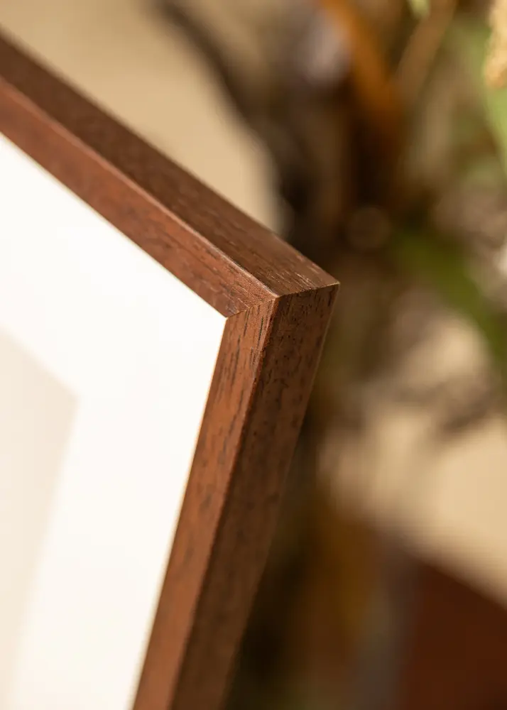 Moldura Ares Teak 24x30 cm - passe-partout Branco 18x24 cm
