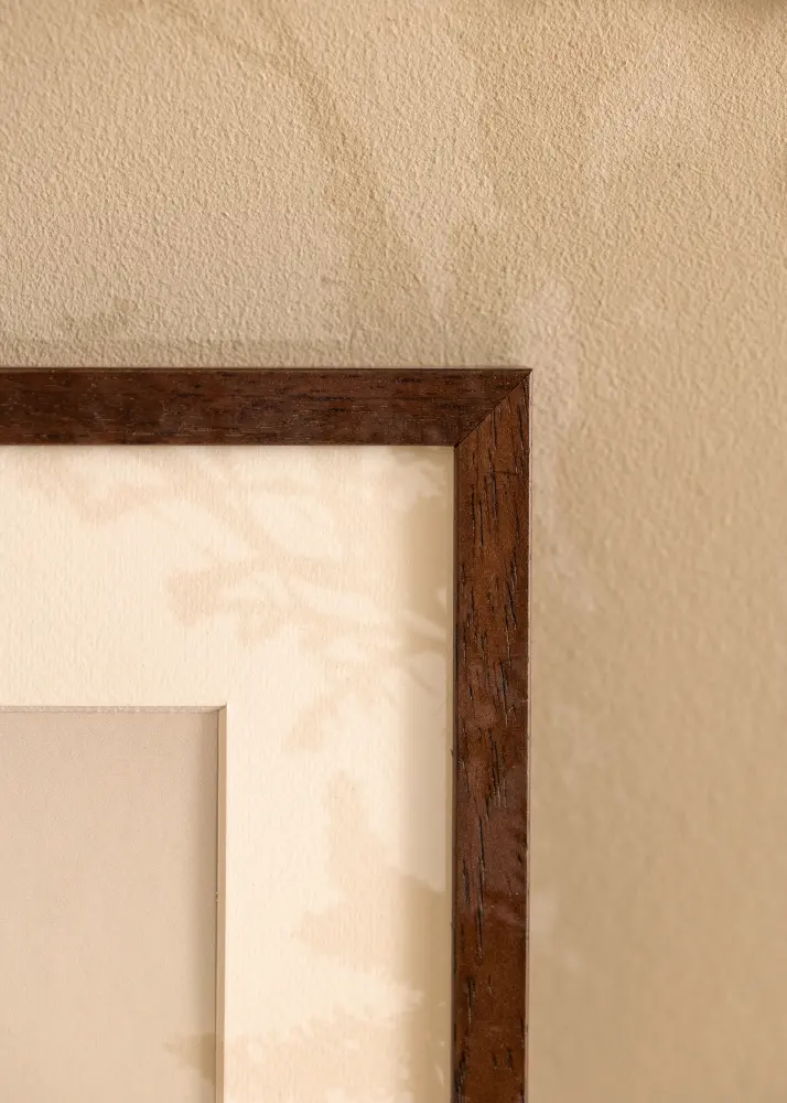Moldura Ares Teak 24x30 cm - passe-partout Branco 18x24 cm
