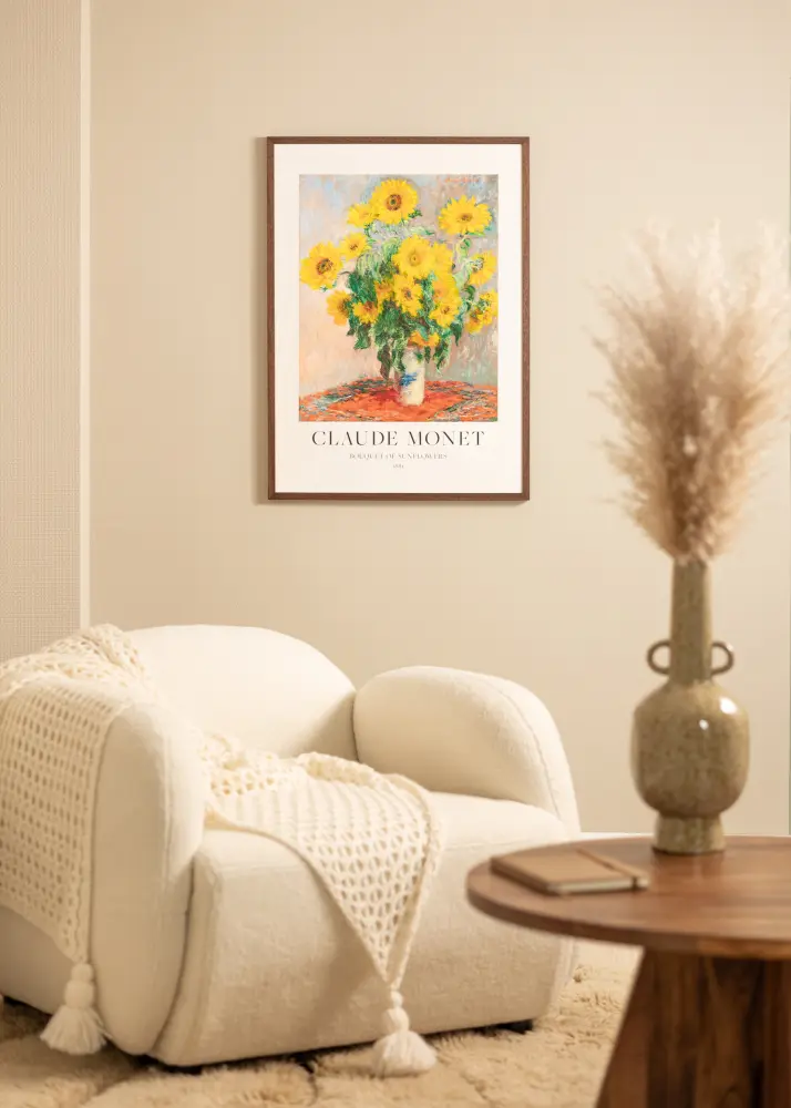 Moldura Ares Teak 24x30 cm - passe-partout Branco 18x24 cm