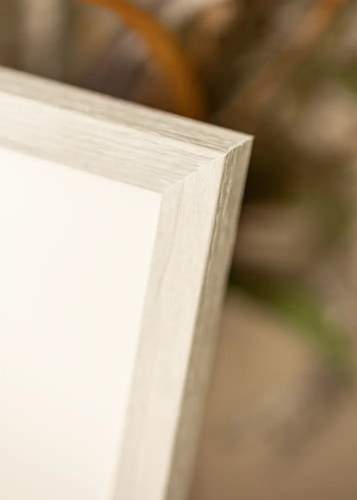Moldura Ares Branco Carvalho 20x28 cm - passe-partout Branco 15x23 cm