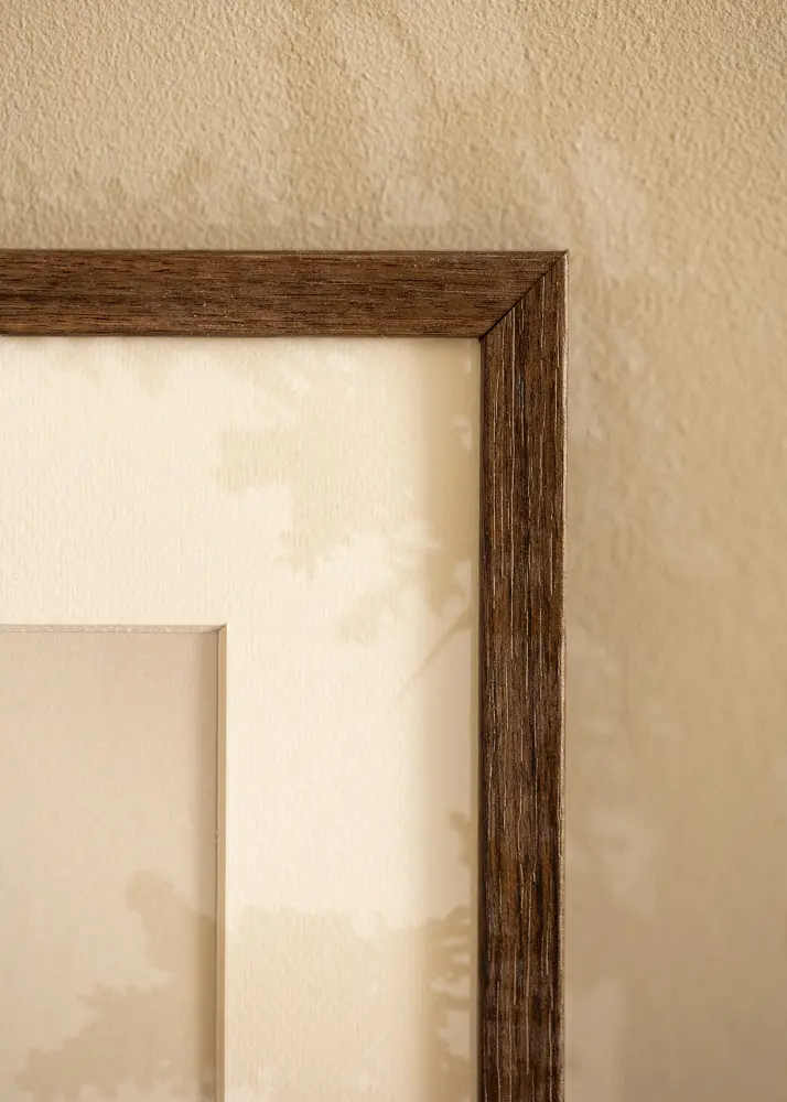 Moldura Ares Noz 40x40 cm - passe-partout Branco 28x28 cm
