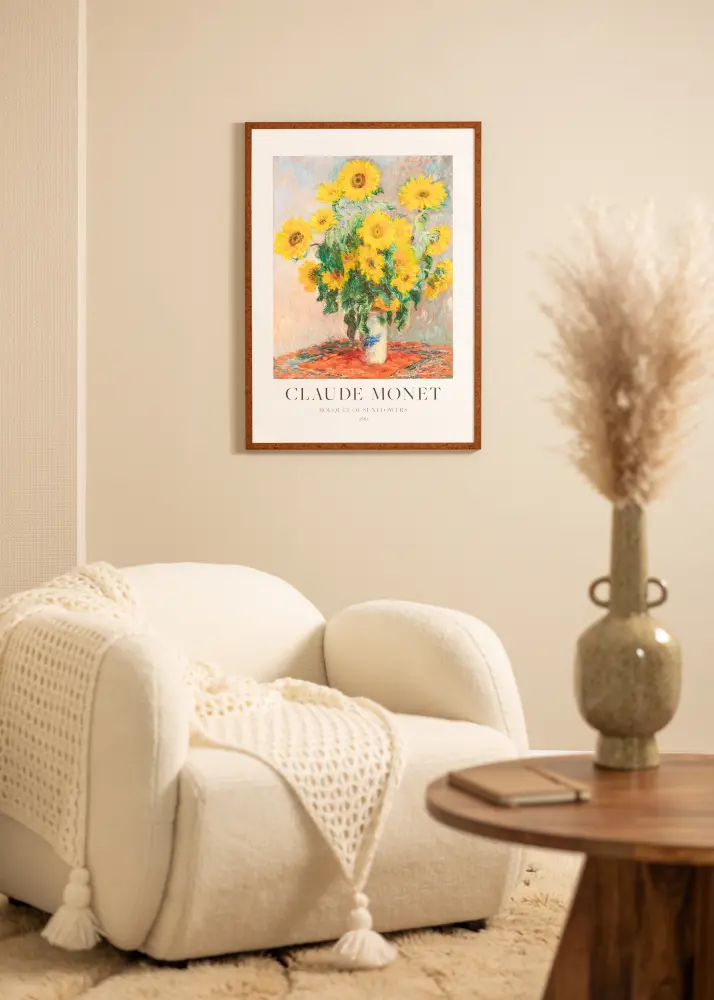 Moldura Ares Noz 40x50 cm - passe-partout Branco 30x38 cm