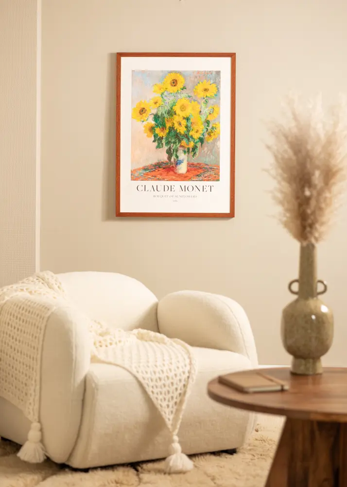 Moldura Hermes Cereja 50x70 cm - passe-partout Branco 42x59,4 cm