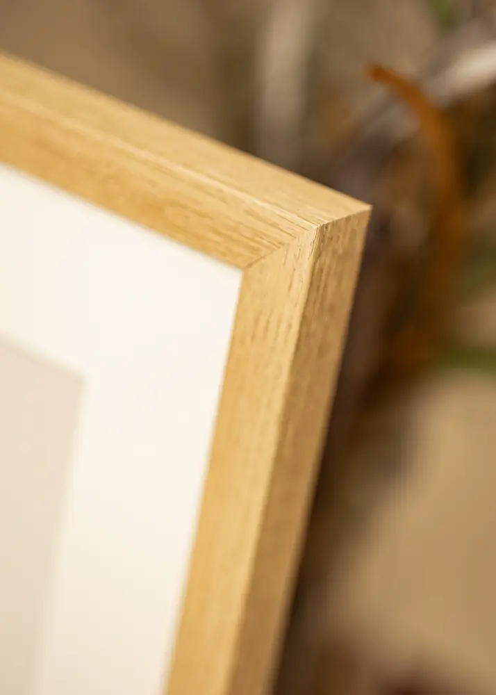 Moldura Hermes natural carvalho 42x59,4 cm - passe-partout Branco 25x38 cm