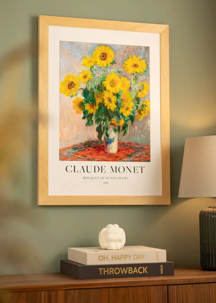Moldura Juno Madeira 50x70 cm - passe-partout Branco 42x59,4 cm