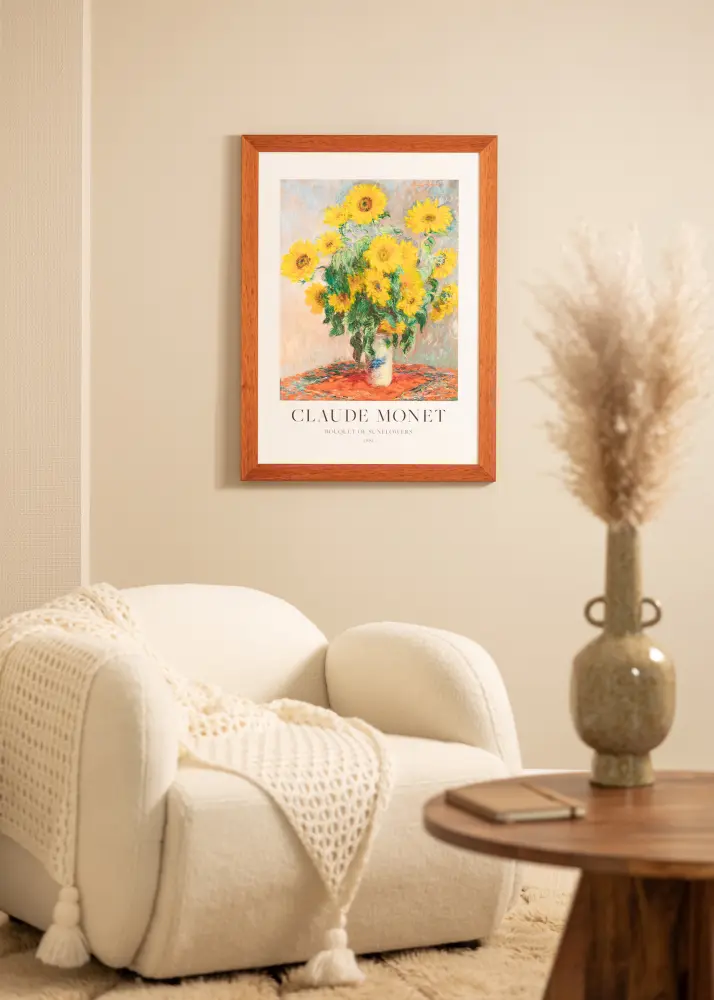 Moldura Juno Cereja 50x70 cm - passe-partout Branco 42x59,4 cm
