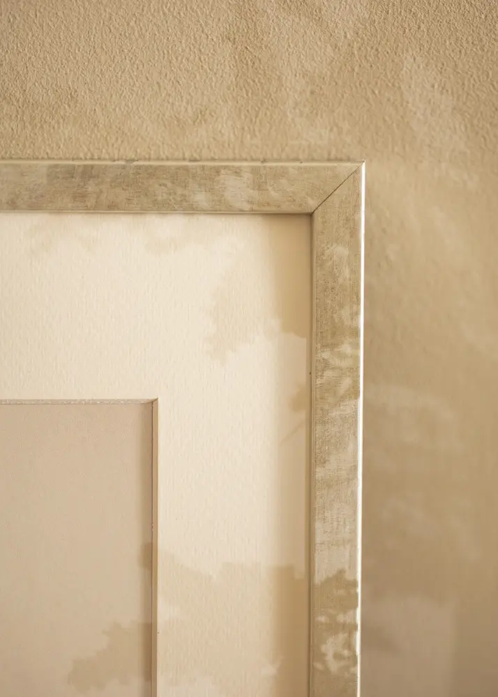 Moldura Ares Prata 30x45 cm - passe-partout Branco 8x14 inches