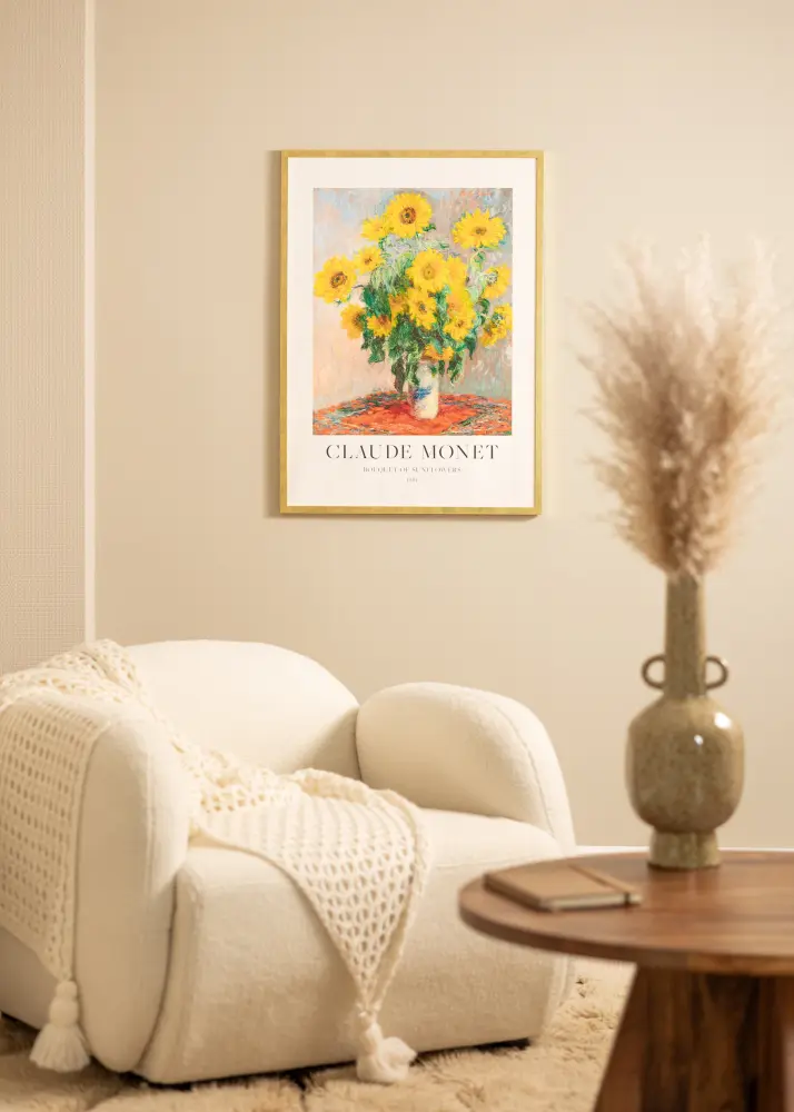 Moldura Ares Ouro 30x40 cm - passe-partout Branco 22x32 cm