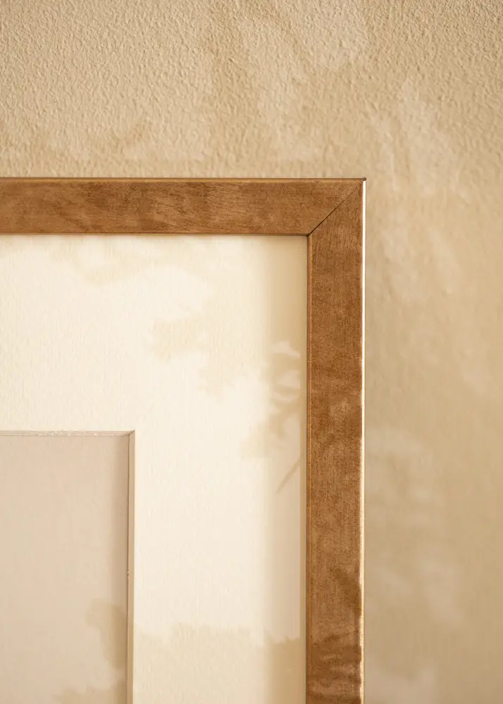 Moldura Ares Latão 40x60 cm - passe-partout Branco 32,9x48,3 cm