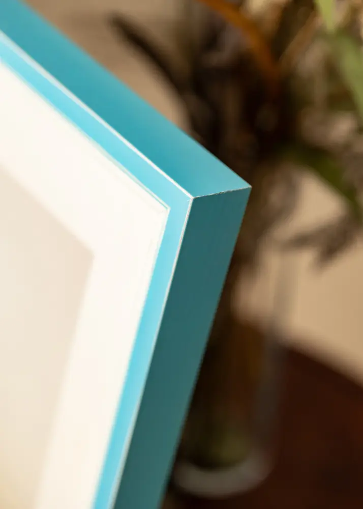 Moldura Diana Azul Claro 30x40 cm - passe-partout Branco 21x29,7 cm
