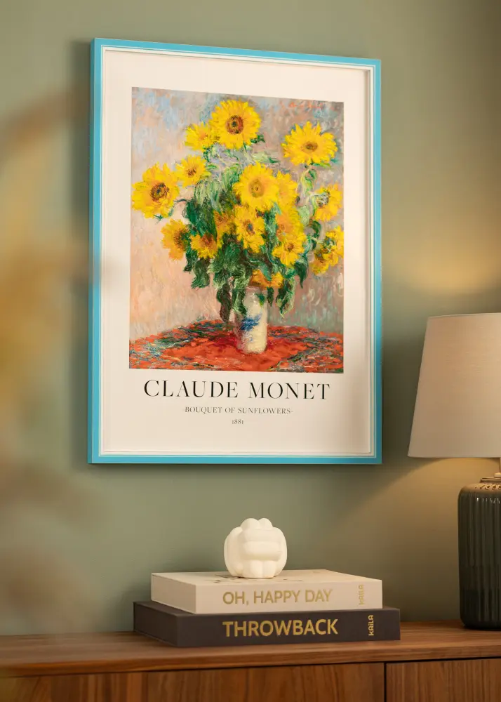 Moldura Diana Azul Claro 30x40 cm - passe-partout Branco 21x29,7 cm