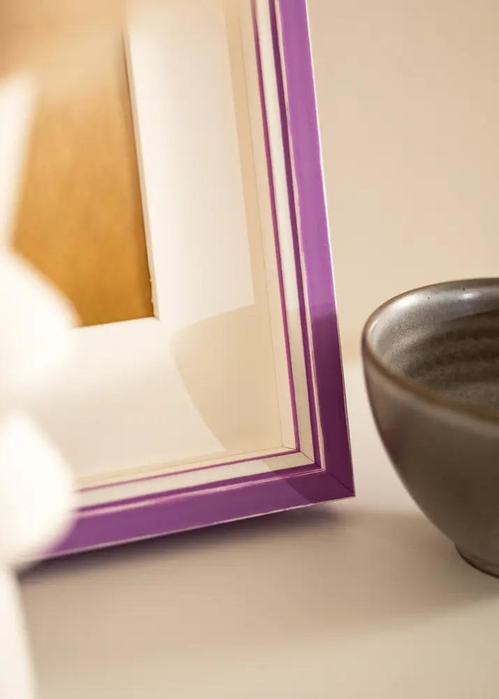 Moldura Diana Roxo 30x40 cm - passe-partout Branco 8x12 inches