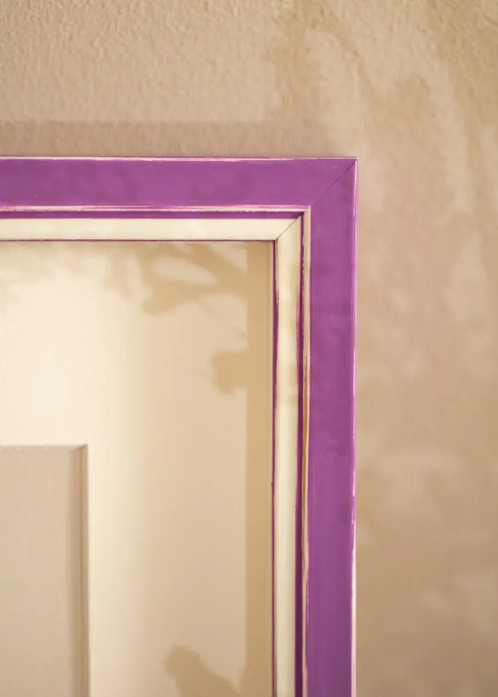Moldura Diana Roxo 30x40 cm - passe-partout Branco 8x12 inches