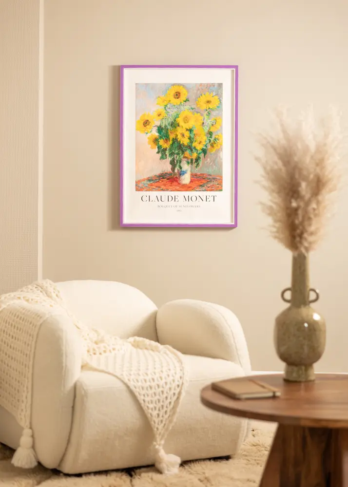 Moldura Diana Roxo 30x40 cm - passe-partout Branco 8x12 inches