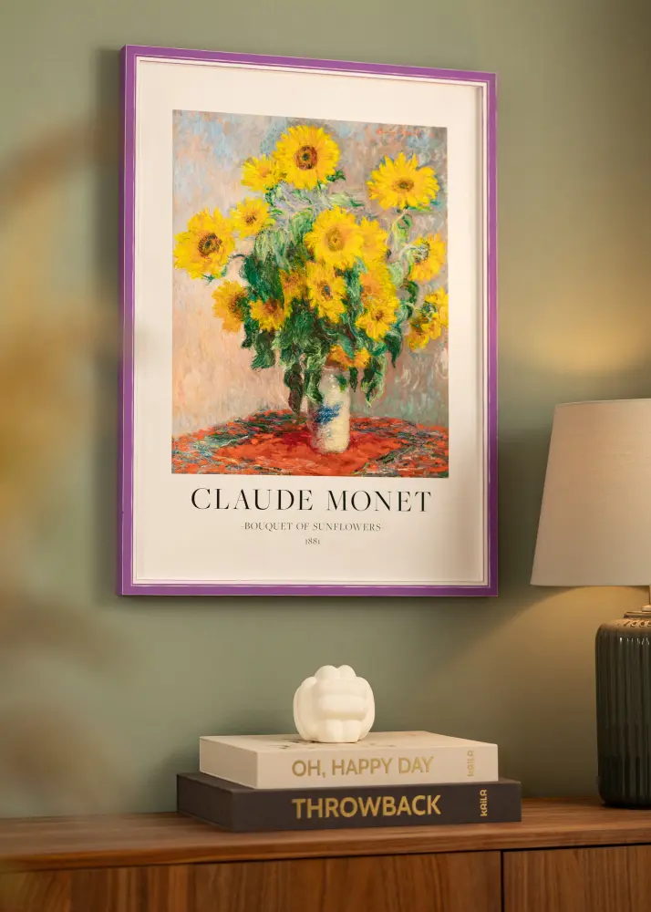 Moldura Diana Roxo 30x40 cm - passe-partout Branco 8x12 inches