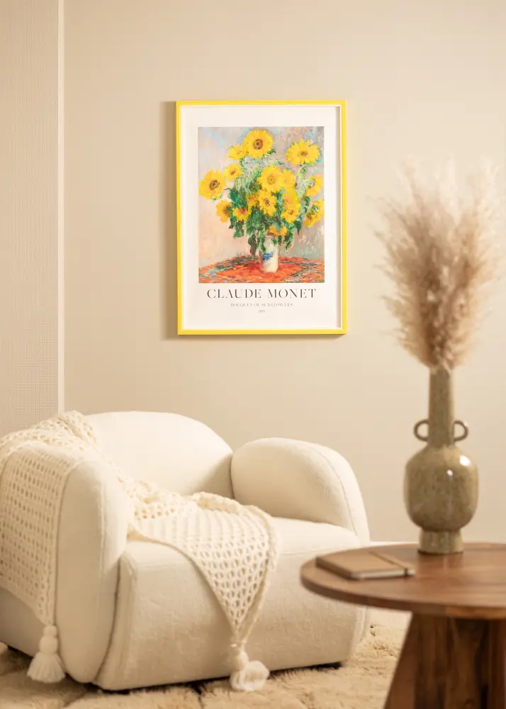 Moldura Diana Amarelo 30x40 cm - passe-partout Branco 21x29,7 cm