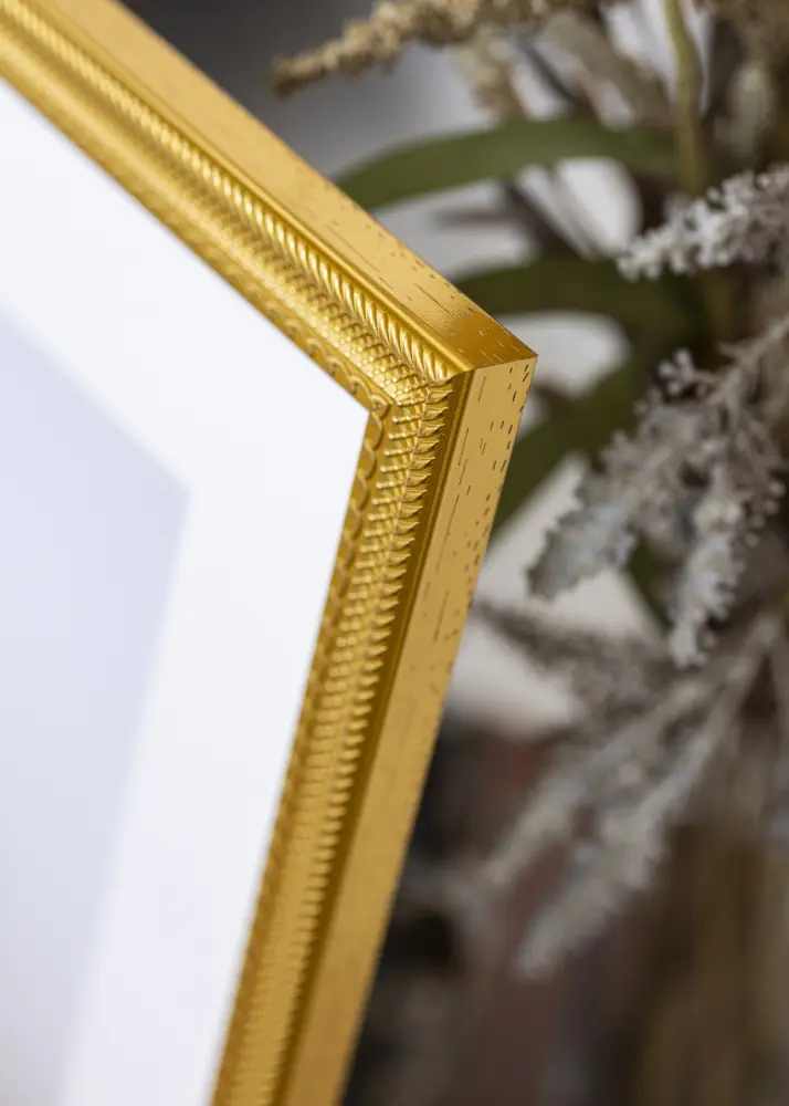 Moldura Lattice Ouro 40x50 cm - passe-partout Branco 29,7x42 cm
