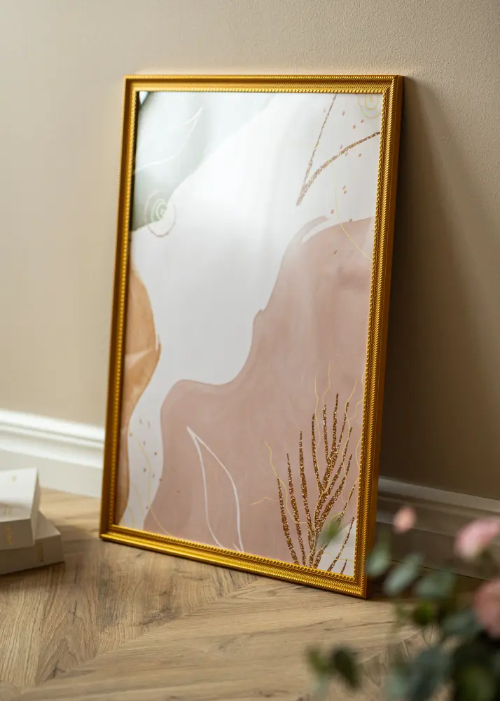 Moldura Lattice Ouro 40x50 cm - passe-partout Branco 29,7x42 cm