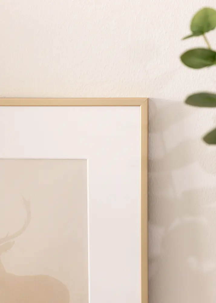 Moldura de Alumínio Latão 70x100 cm - passe-partout Branco 61x92 cm