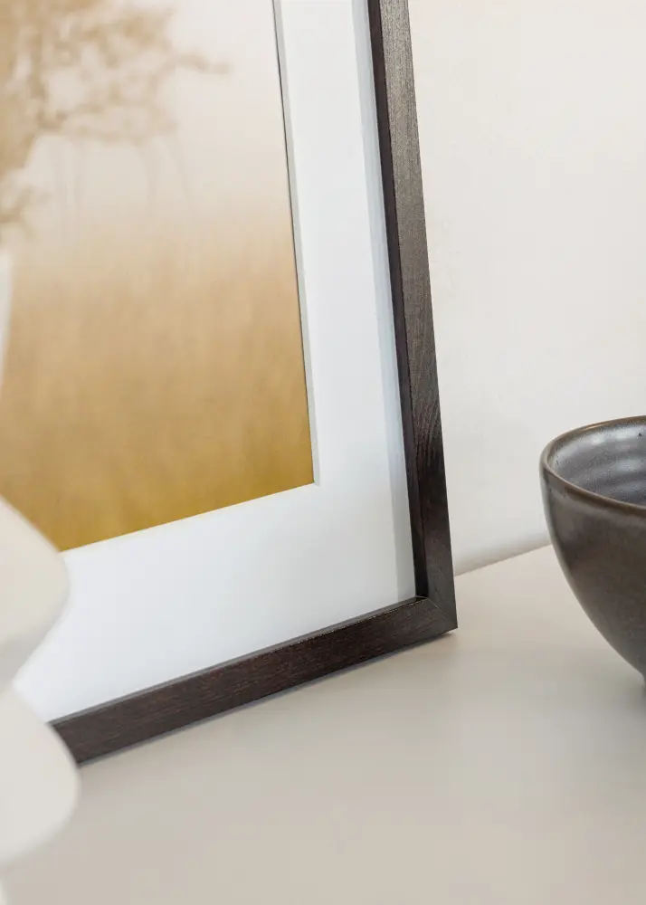 Moldura Trendy Nogueira 15x20 cm - Passe-partout Branco 11x15 cm