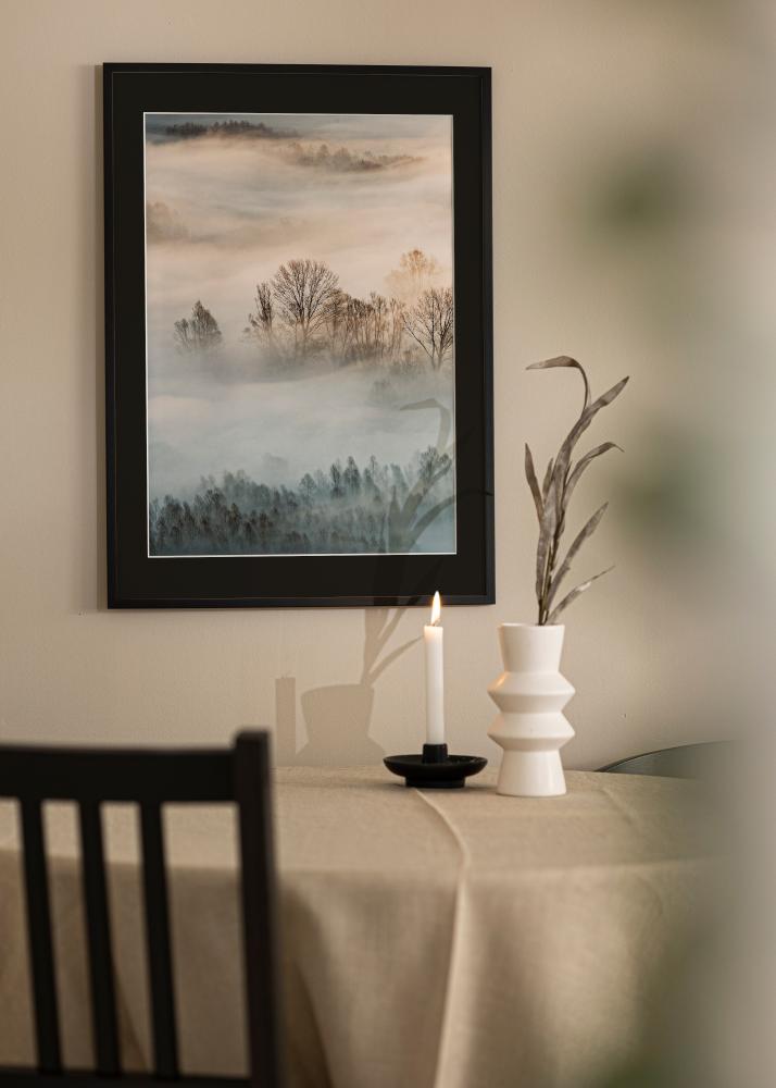 Moldura Edsbyn Preto 20x30 cm - Passe-partout Preto 15x21 cm (A5)