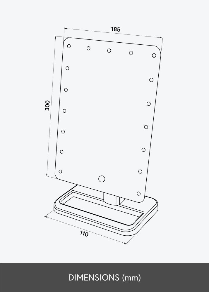 KAILA Espelho para toucador Foot Branco 18x30 cm