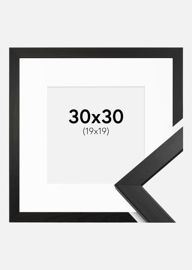 Moldura Stilren Preto 30x30 cm - Passe-partout Branco 20x20 cm