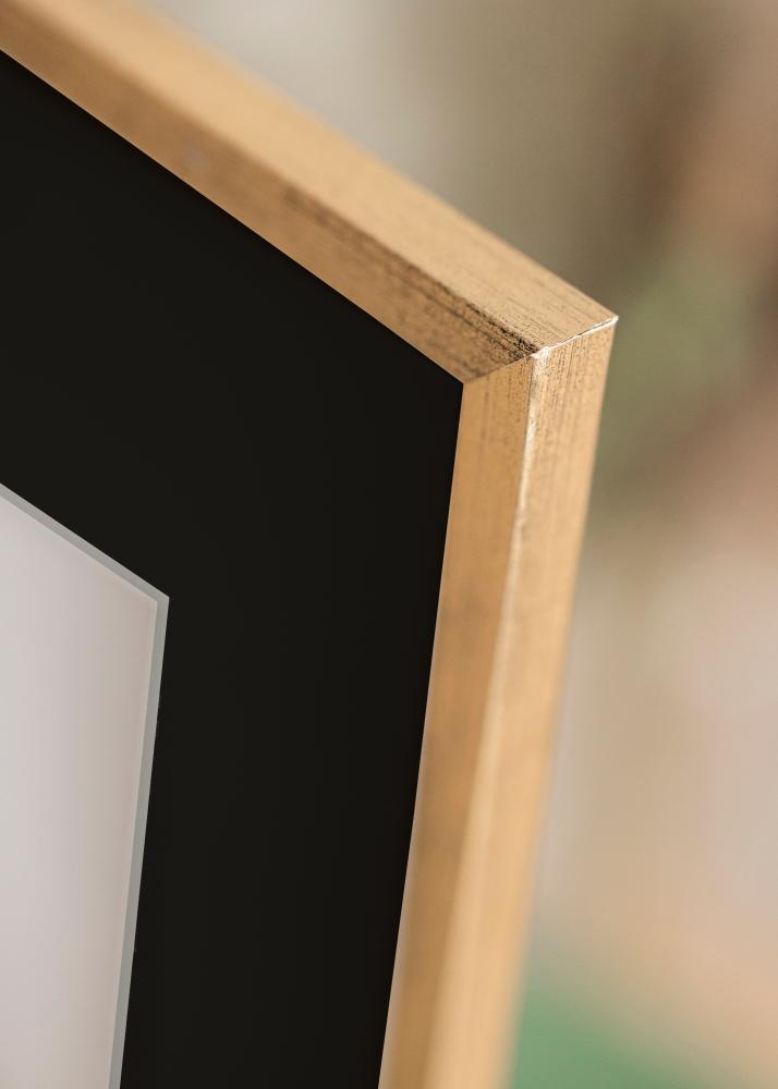 Moldura Galant Dourado 40x50 cm - Passe-partout Preto 12x16 inches