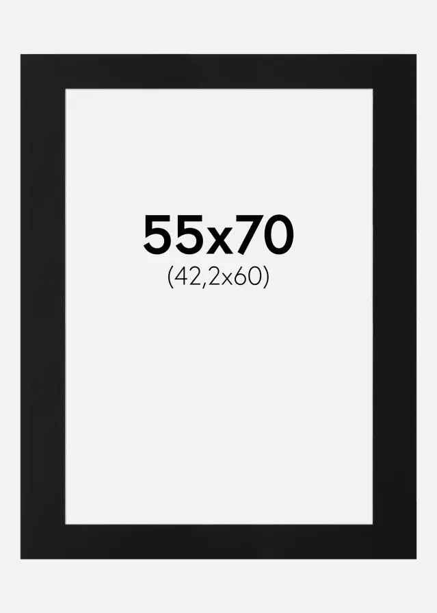 Passe-partout Preto Padrão (Bordo interior branco) 55x70 cm (42,2x60)