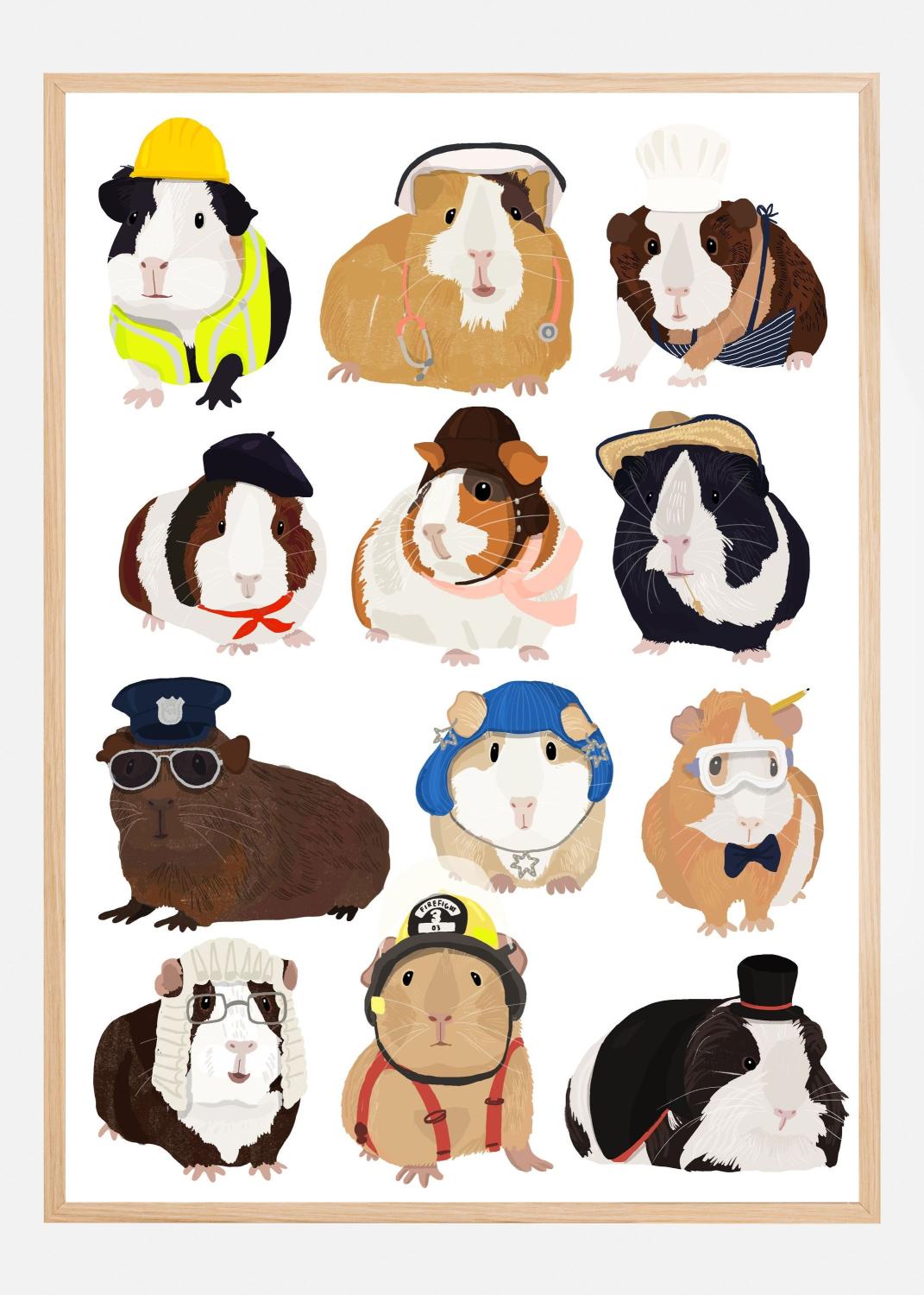 Product Image for Guinea Pig Working Hr Póster (70x100 cm)