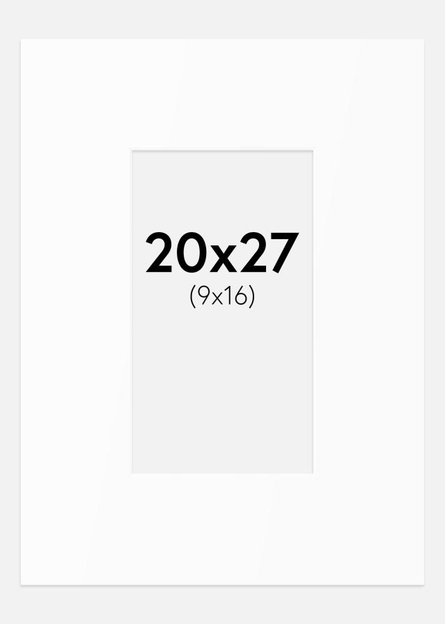 Passe-partout Branco Padrão (Bordo interior branco) 20x27 cm (9x16)