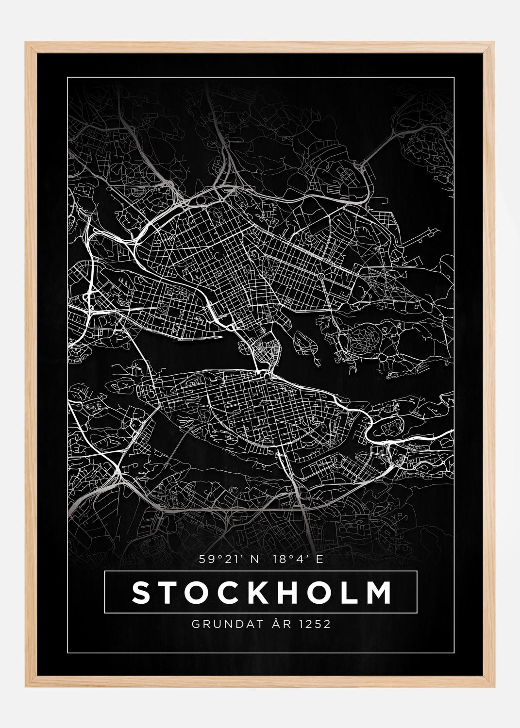 Product Image for Mapa - Estocolmo - Cartaz Preto (21x29.7 cm (A4))
